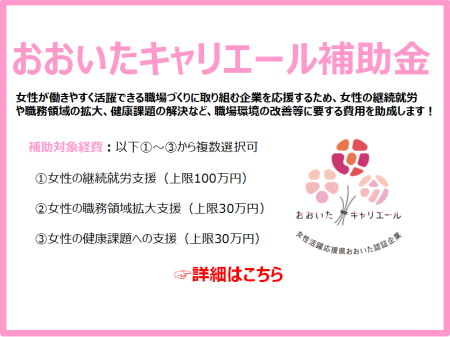 おおいたキャリエール認証企業応援補助金