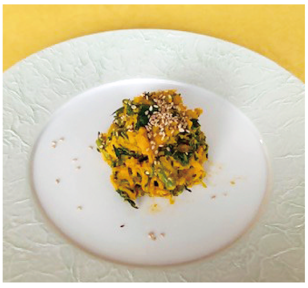 かぼちゃと春菊のサラダ