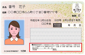 マイナンバーカードの意思表示